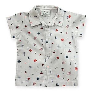 Dani Baby Boy Sailor Collar Button Down,  12M, NWOT